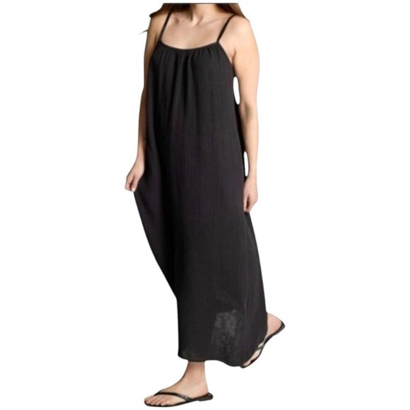 Sol Angeles Gauzy Maxi Dress Black Size Medium/Large NWT $128 MSRP - Picture 2 of 8